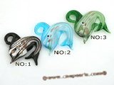 gpd067 Ten pieces Colored Dolphin shape lampwork glass pendant in wholesale