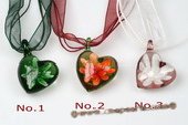 Gpd102 Ten pieces 35mm Heart Lampwork Glass Pendant Necklace