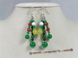 gse017 wholesale multi-color jade & agate sterling earrings