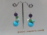 gse021 wholesale Big turquoise dangle earrings dangling from 925silver hook