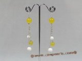 gse025 sterling yellow jasper dangling earrings in wholesale