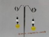 gse028 925silver jade and black agate earrings in wholesale