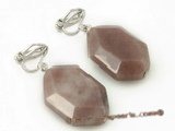 gse042 Adorable 18*25mm oval stone with silver plate Clip on Earrings