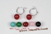 gse048 10mm red agate dangle hoop earrings in wholesale