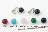 gse053 fashion 8mm black agate clip earring in 925silver