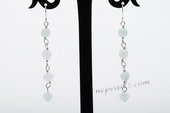 gse073 6mm gem stone  beads dangle Earring with sterling silver earring hook
