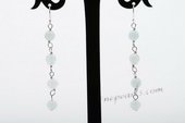 gse073 6mm gem stone  beads dangle Earring with sterling silver earring hook