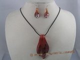 gset001  60mm clipper-built  lampwork necklace set