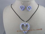 gset005 Beautiful heart-shape color glaze necklace&earring Set