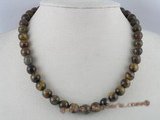 gsn015 10mm round tiger eyes gemstone beads necklace