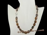 gsn019 10*14mm oval tiger eye gemstone beads necklace