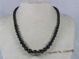 gsn029 wholesale gradual change black agate beads necklace