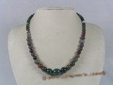 gsn031 wholesale gradual change round india onyx beads necklace