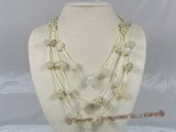gsn047 baroque nugget  agate beads layer necklace with yellow cord