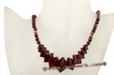 gsn107 Stylish square red agate princess necklace