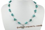 gsn132 Wholesale fashion Turquoise stone and metal chain link neckalce