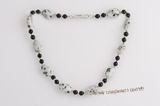 Gsn160 Hand knotted Gemstone neckace made with black agate