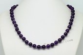 Gsn169 Designer Hand Knotter 8mm Round Amethyst Princess Necklace