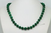 Gsn170 Designer Hand Knotter 8mm Round Malachite Princess Necklace