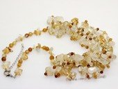 gsn191 Stylish citrine beads princess necklace