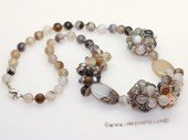 gsn195 Hand made 8mm agate  necklace jewelry