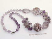 gsn198 Hand made 8mm amethyst  necklace jewelry