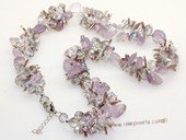 gsn206 Baroque gemstone beads&amethyst neckalce jewelry