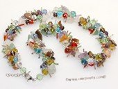 gsn207 Baroque gemstone beads&crystal neckalce jewelry