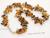 gsn208 Baroque gemstone beads&tiger eyes bead neckalce jewelry