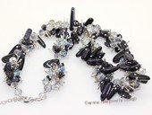 gsn209 Baroque gemstone beads&blue sandstone neckalce jewelry
