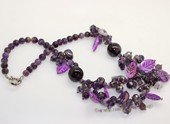 gsn210 Stylist Amethyst and Shell Beads Princess Necklace