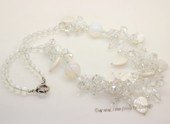 gsn213 Stylist Moon Stone and Shell Beads Princess Necklace
