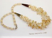 gsn221 Beautiful gemstone jewelry necklace mixed with citrine and  agate beads