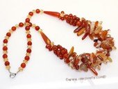 gsn222 Beautiful gemstone jewelry necklace mixed with round and  baroque agate beads