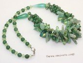 gsn223 Beautiful gemstone jewelry necklace mixed with round and  baroque jade beads