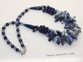 gsn225 Beautiful gemstone jewelry necklace mixed with  lapis and  agate beads