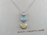 gsp018 Three pieces semiprecious gem stone sterling silver pendant