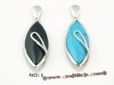 gsp020 wholesale 17*40mm oval Gemstone framed pendant in silver plated