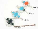 gsp021 Paradise silver plated multi-Gemstone framed pendant in wholesale