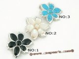 gsp024 Fashion blooming flower gemstone framed pendant in silver plated