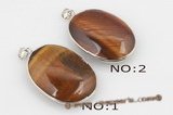 gsp090 Silver plated copper tiger eye oval pendant,28*38mm
