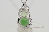 gsp140 Calabash Flower Cubic Zircon 925 Sterling Silver  Agate Pendant