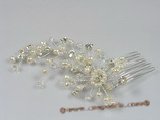 hj002 chandelier pearl bridal comb jewelry