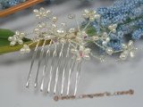 hj008 chandelier crystal and pearl Bridal Comb wholesale