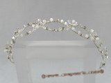 hj013 Rhinestones and cat eyes beads Tiara in wholesale