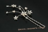 hpj023 Simple freshwater Pearl & Crystal Hair Pin