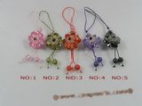 hsg011 double layer flower design zircon cell phone charms