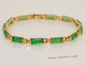 jbr006 Stunning faceted square chinese jasper bracelet combine gold palte mountting