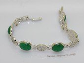 jbr033 Silver tone Stunning gemstone Chinese character Link Bracelet