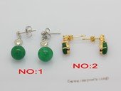 je039 Fashion  green color jade gemstone earring